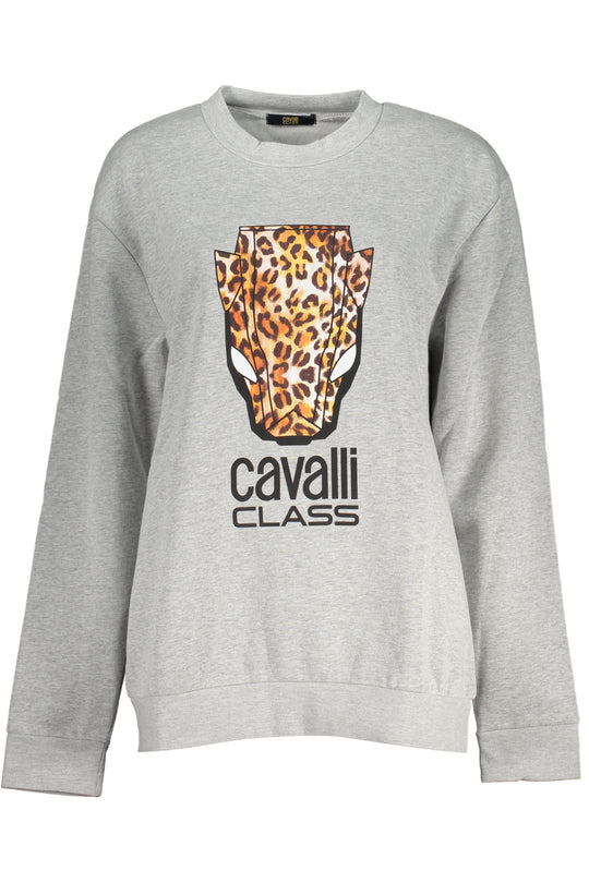 Cavalli Class Women's Gray Zipless Sweatshirt