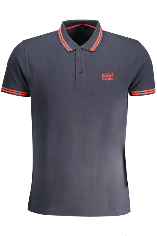 Cavalli Class Men's Short Sleeved Polo Shirt Blue
