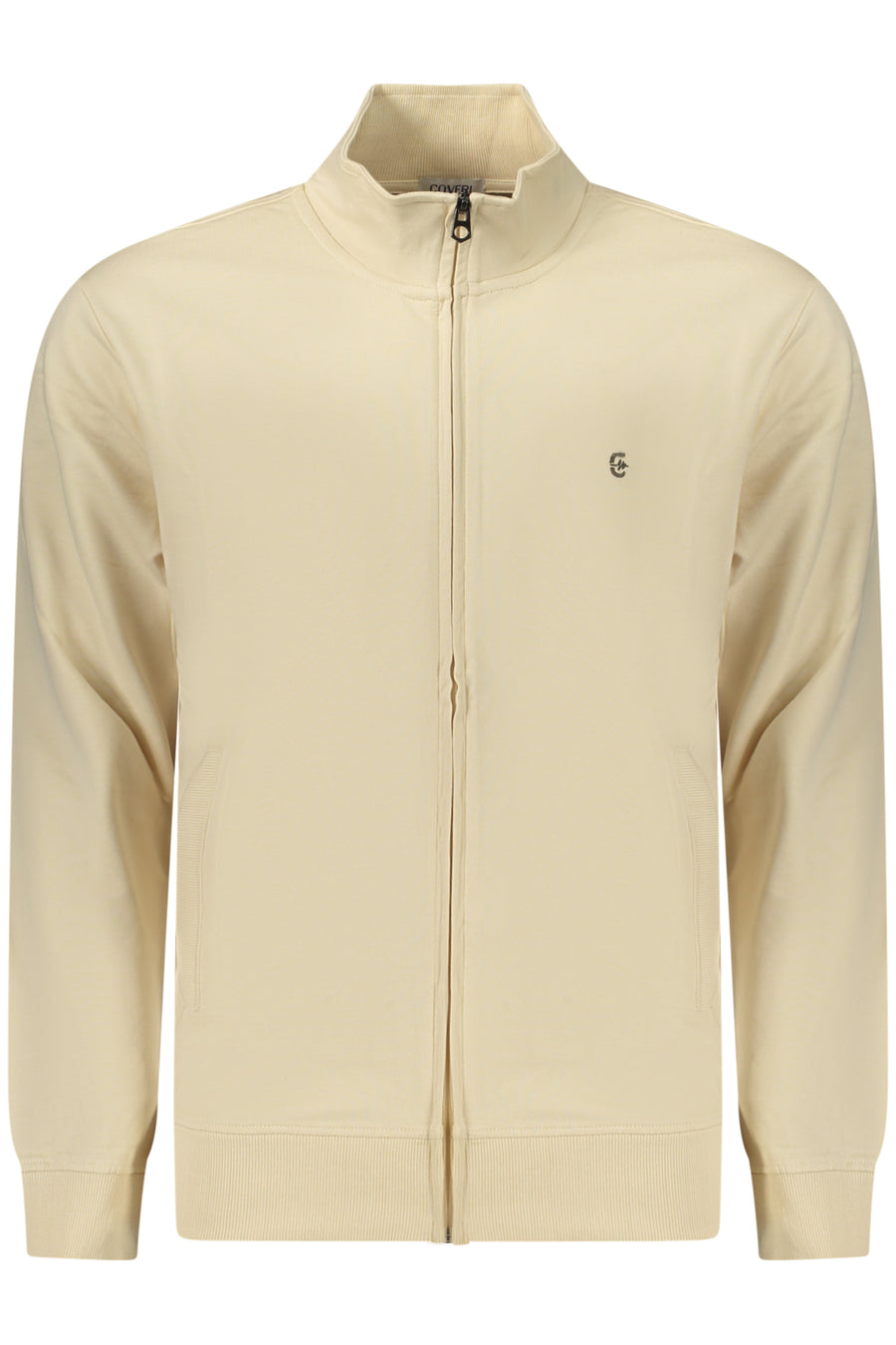 Coveri Moving Men's Beige Zip-Up Sweatshirt