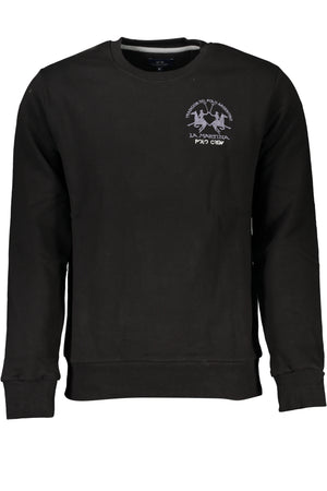 La Martina Black Men's Zipless Sweatshirt