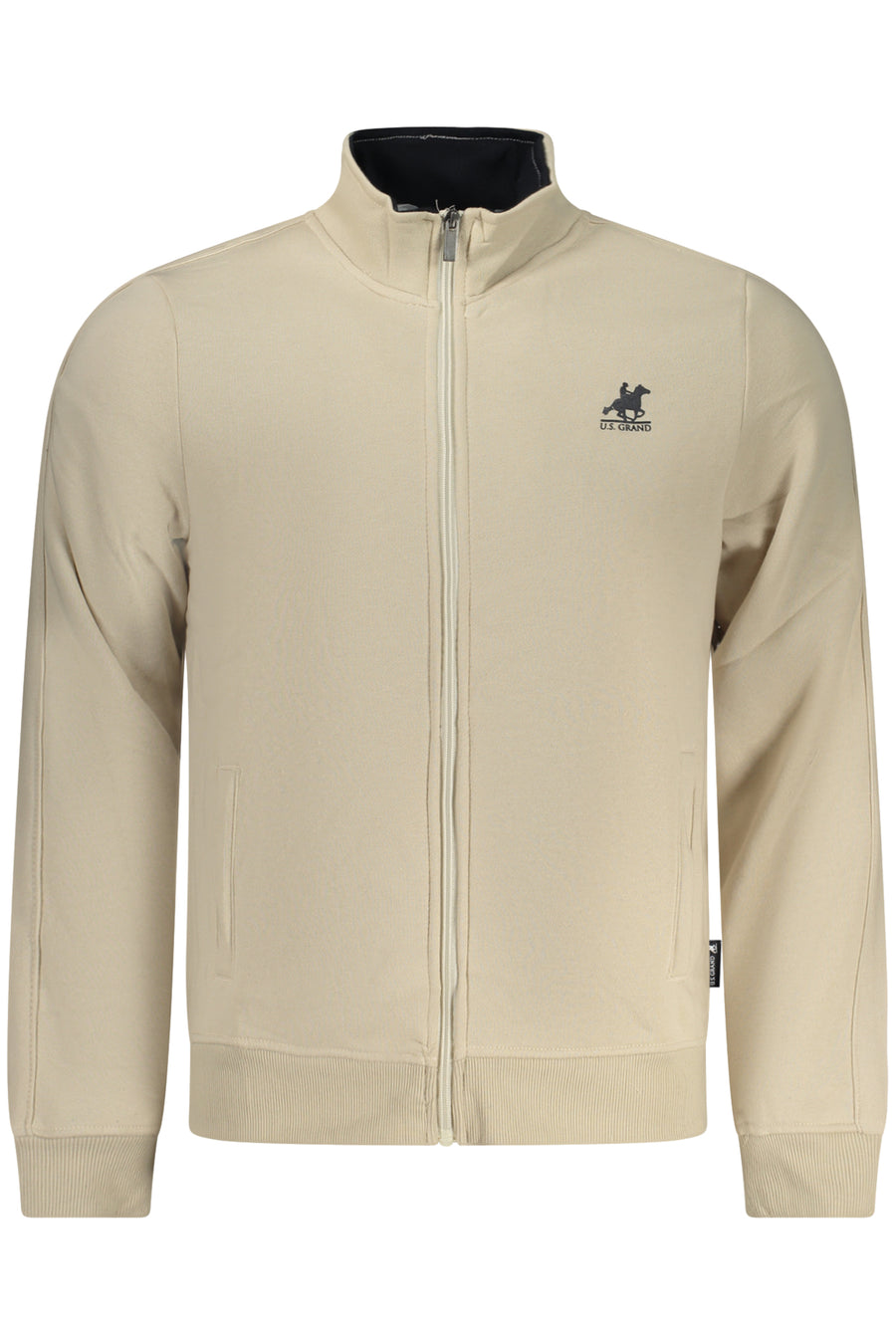 U.S. Grand Us Grand Men's Beige Zip-Up Sweatshirt